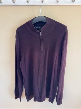 RW&CO. Ribbed Half-Zip Sweater in Plum